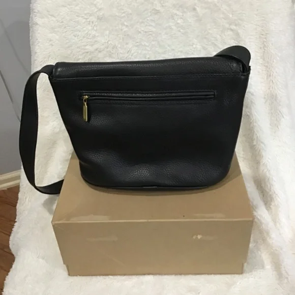 VTG Coach Sonoma Black Flap Crossbody Bag 90s Pebbled Leather Classic City - Picture 3 of 14